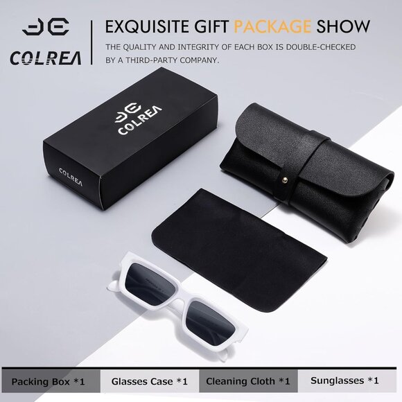 ✨Women\'s White Rectangle Sunglasses Small Square Thick Frame Shades Sunglasses main image 5